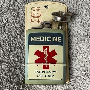 Wembley “Emergency Use” Stainless Steel  Flask with Funnel